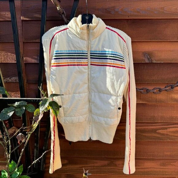 Massimo Dutti White and multi coloured vintage puffer - Picture 1 of 4